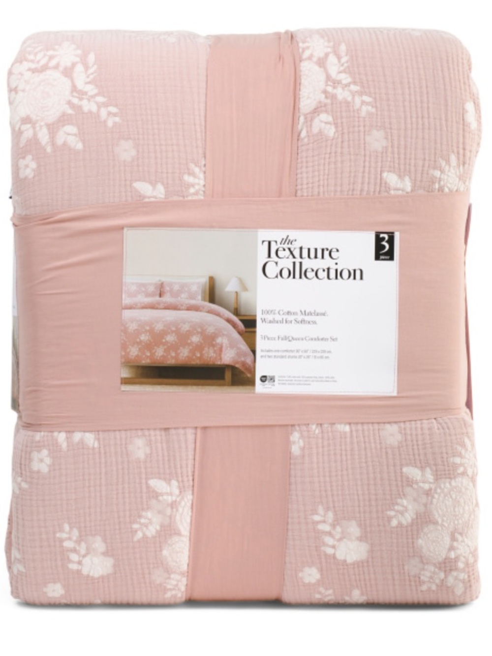 Texture Collection Floral 3-Piece Comforter Set